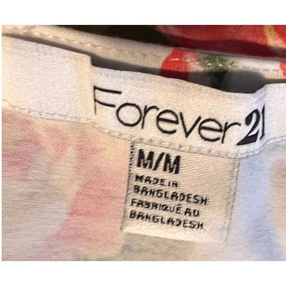 Forever 21 Girl's Cream Orange Floral Cold Shoulder Dress Size‎ M 30 1/2